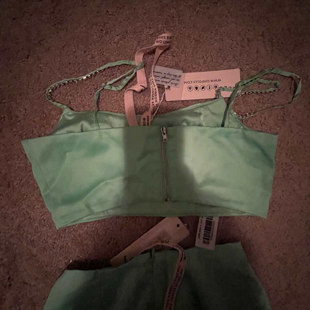 Oh Polly Two Piece Satin/Silk Material Set - Picture 6 of 8